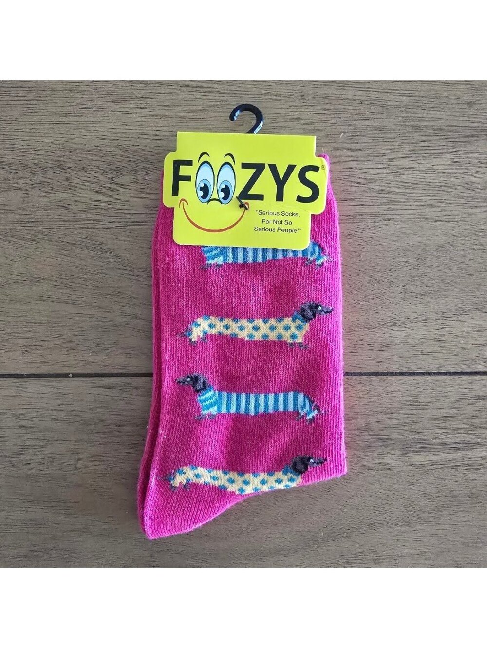 Foozys Women's Pink Wiener Dog Dachshund Socks Size 9-11